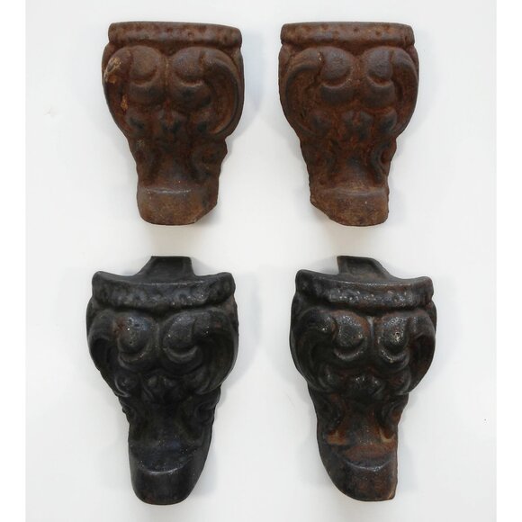 Antique Cast Iron Legs Set Of Four for Wood Coal Burn Stove Parts feet tub? Vtg - Picture 1 of 5